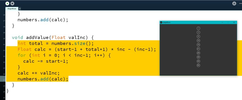 Triangle Numbers (This particular piece of code works with any sequence) 15 Apr 2017