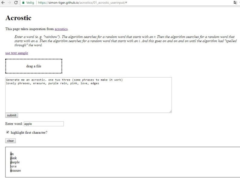 Acrostic 11 sep 2017