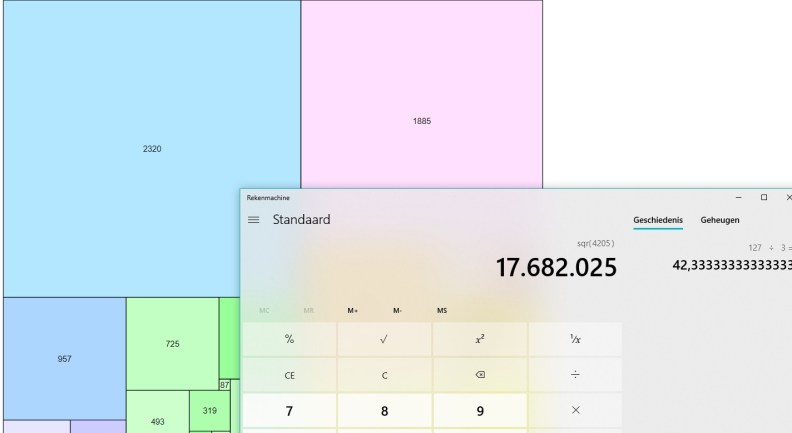 First Squared Square Found Area calculated by Simon 1 Feb 2018