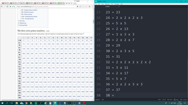 PRODUCTS OF PRIME NUMBERS 6 feb 2018