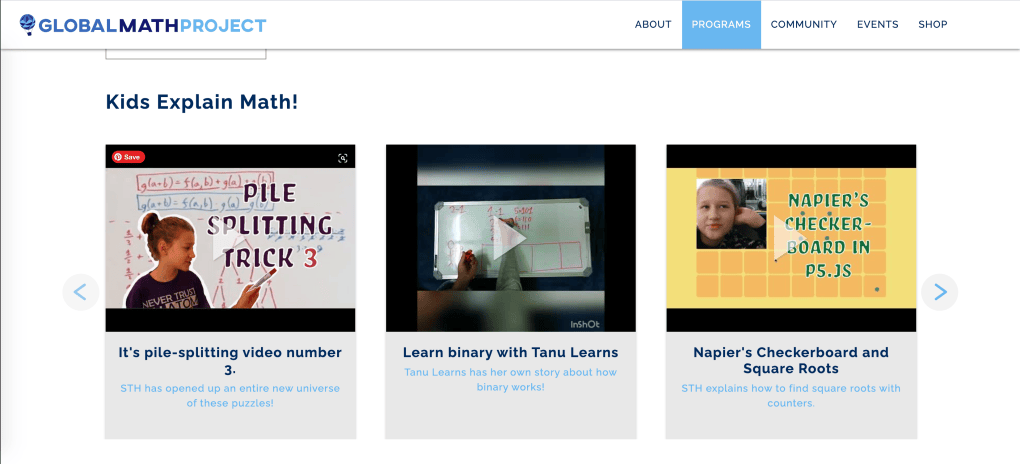 Simon’s videos are featured on the Global Math Project website! – Geeks ...
